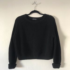 American Apparel Black Crop Fisherman Sweater